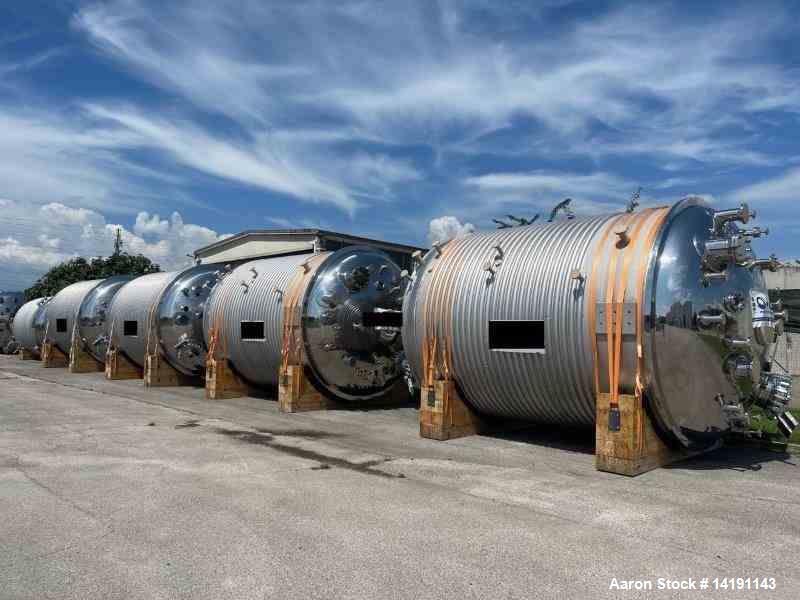 Sanitary 316L Stainless Steel Reactor – 12,500-Gallon Capacity with Jacket and Coil