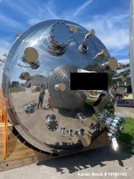 Sanitary 316L Stainless Steel Reactor – 12,500-Gallon Capacity with Jacket and Coil