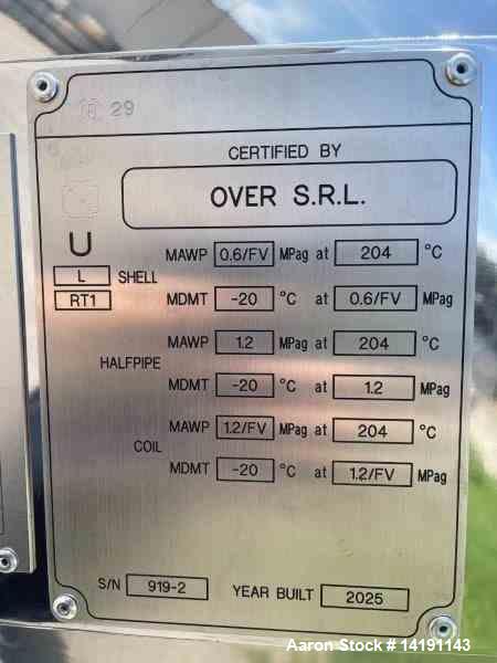 Sanitary 316L Stainless Steel Reactor – 12,500-Gallon Capacity with Jacket and Coil