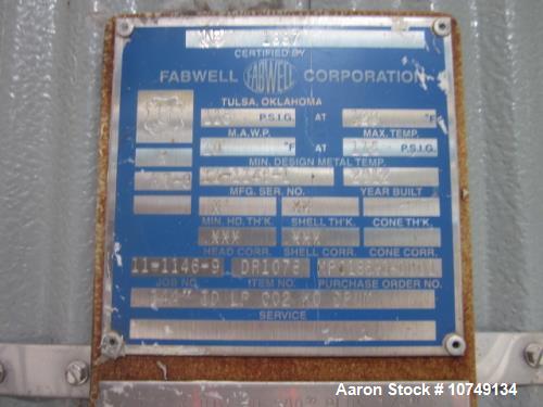 Used 11,500 Gallon Stainless Steel Fabwell Corporation Vertical Reactor