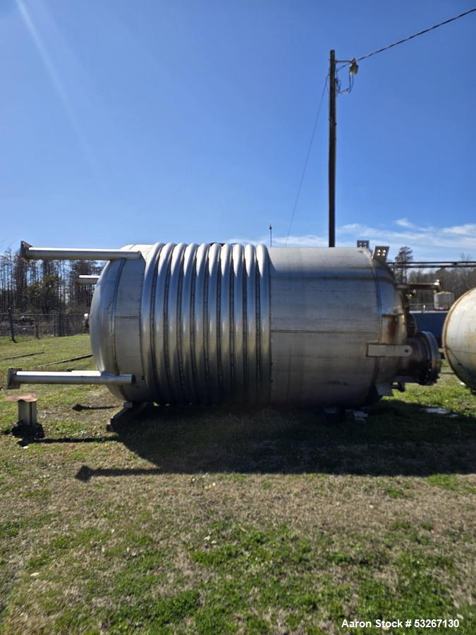 Used Roben Mfg 6,000 Gallon 304 Stainless Steel Jacketed Reactor – 100 PSI, Half-Pipe Coil (2015)