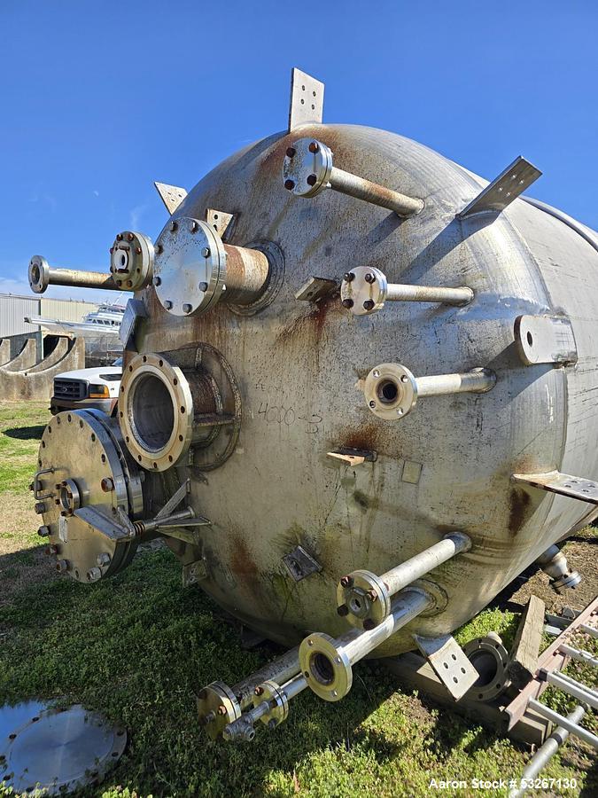 Used Roben Mfg 6,000 Gallon 304 Stainless Steel Jacketed Reactor – 100 PSI, Half-Pipe Coil (2015)