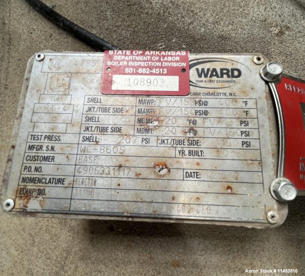 Used-7,000 Gallon Ward Tank Reactor