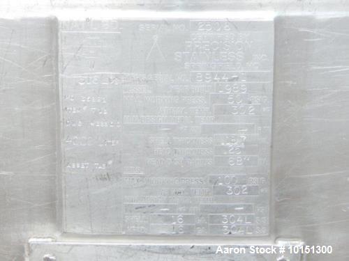 Used- Approximately 1,000 Gallon (4,000 Liter) St