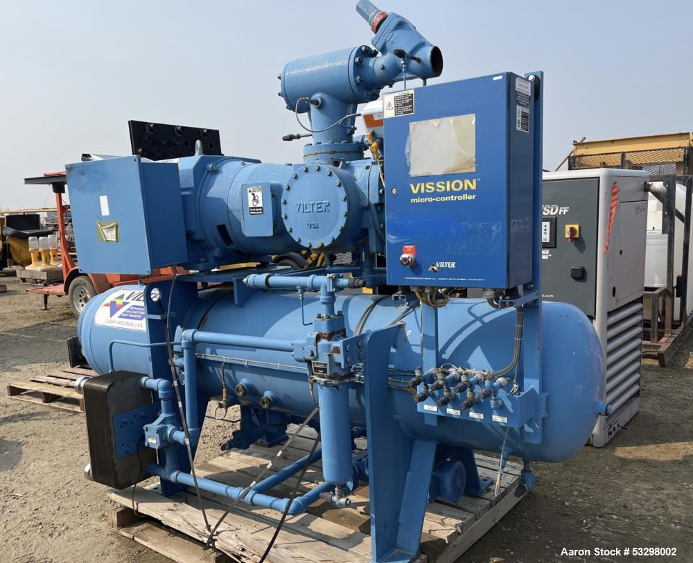 Used Vilter VSM501 Ammonia/Halocarbon Refrigeration Screw Compressor Package – 502 CFM – Vision Microprocessor
