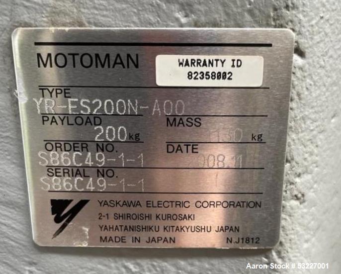 Used Motoman ES200N 6-Axis Robot Arm with NX100 Controller – 200kg Payload, 2651mm Reach