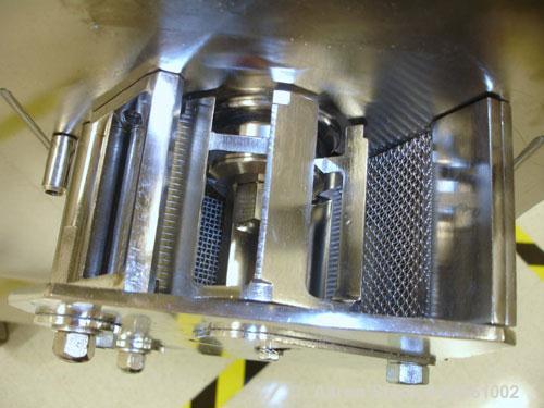 Used Alexanderwerk Roller Compactor, Model WP120V Pharma, Stainless Steel. Horizontal screw feeder with pre-breaker, cantilevered rolls, flake crusher, pre-granulator and fine granulator attachments,...
