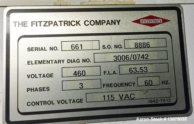Used-Fitzpatrick 4L X 10DChilsonator/ Roller Compacto