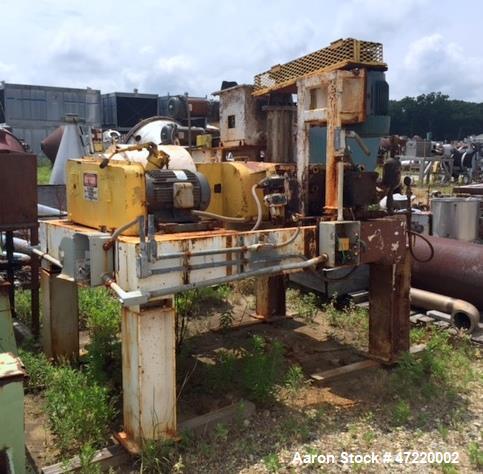 Used Fitzpatrick Hastelloy Chilsonator System, Model 7LX10D. 7"Long x 10" diameter circumstantially grooved sinewave Hastelloy clad rolls. Hastelloy vertical and horizontal screws and Hastelloy feed ...