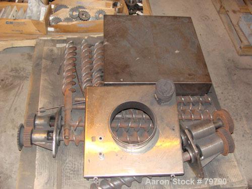 USED: Fitzpatrick Chilsonator system consisting of (1) model DM7LX10D; (2) 10" diameter x 7" wide hardened steel billet rolls, driven by a 20 hp, 3/60/230/460 volt, 1140 rpm motor with reducer, appro...