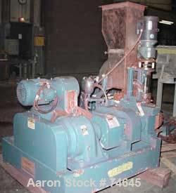 Used Fitzpatrick Chilsonator, Model DM, Type IR4LX10D, 316 Stainless Steel Wetted Parts. Driven by a 7.5 hp Reeves varidrive, 3/60/230/460 volt, output max 1750 rpm, min 438 rpm thru Winsmith gear re...