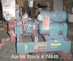 Used Fitzpatrick Chilsonator, Model DM, Type IR4LX10D, 316 Stainless Steel Wetted Parts. Driven by a 7.5 hp Reeves varidrive, 3/60/230/460 volt, output max 1750 rpm, min 438 rpm thru Winsmith gear re...