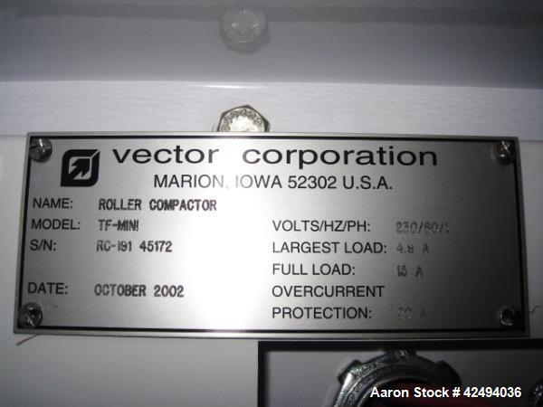Used Vector roller compactor, model TF-MINI