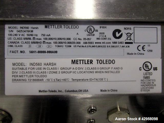 Used Indiana Scale Floor Scale. 42" x 42" Platform, stainless steel construction, 2000 pound capacity with Mettler-Toledo readout/controls, with ramp.