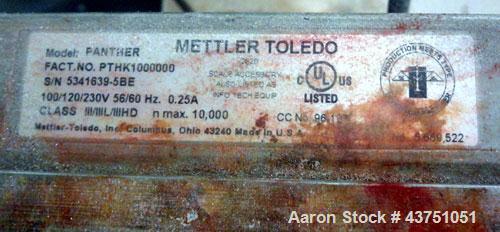 Used Mettler Toledo Floor Scale, Model 2256. 1000 Pound capacity. 30" x 30" 321 Stainless steel platform, Panther Plus Digital remote display panel, serial# 5341639-5BE.