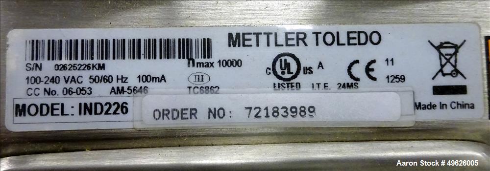 Used Mettler Toledo Floor Scale, Model 2888, 304 Stainless Steel.