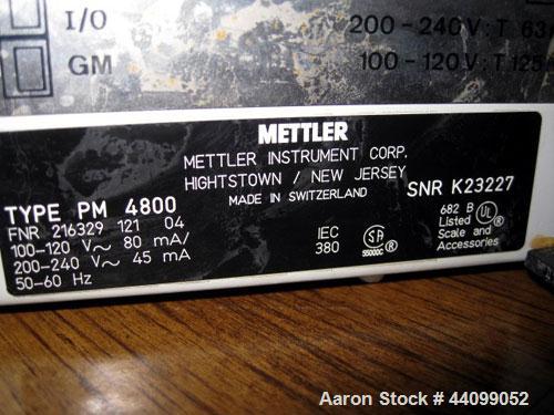 Used Mettler Toledo Balance, Model PM4800. 4100 Gram capacity (9.03 pounds). Serial# K23227.