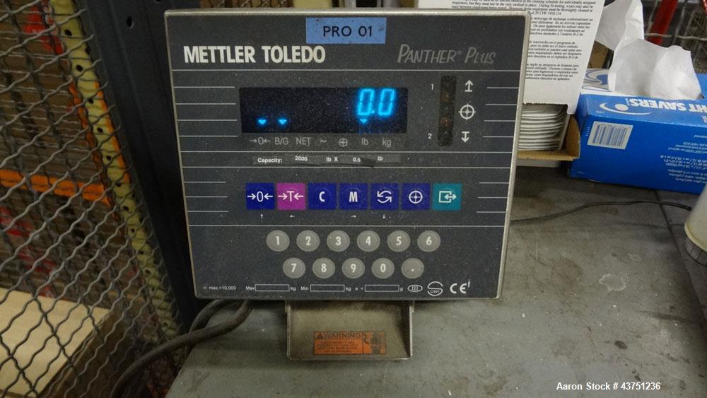 Used Mettler Toledo Panther Plus Digital Floor Scale. 36" x 36" Carbon steel platform with loading ramp, remote display panel.