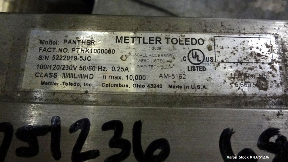 Used Mettler Toledo Panther Plus Digital Floor Scale. 36" x 36" Carbon steel platform with loading ramp, remote display panel.