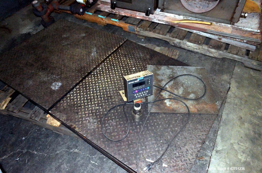 Used Mettler Toledo Panther Plus Digital Floor Scale. 36" x 36" Carbon steel platform with loading ramp, remote display panel.