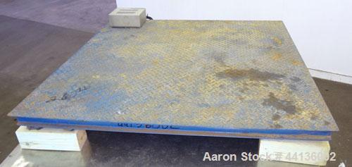 Used Inscale Floor Scale, Model FS-44-5K.  48” x 48” Carbon steel plate, 5,000 pound capacity.  Includes a GSE model 350 readout.