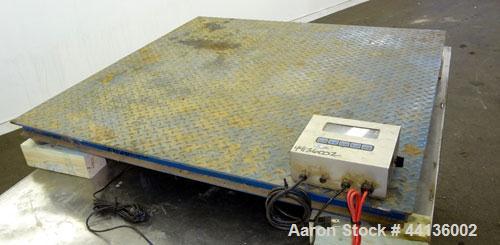 Used Inscale Floor Scale, Model FS-44-5K.  48” x 48” Carbon steel plate, 5,000 pound capacity.  Includes a GSE model 350 readout.
