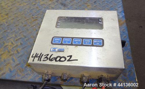 Used Inscale Floor Scale, Model FS-44-5K.  48” x 48” Carbon steel plate, 5,000 pound capacity.  Includes a GSE model 350 readout.