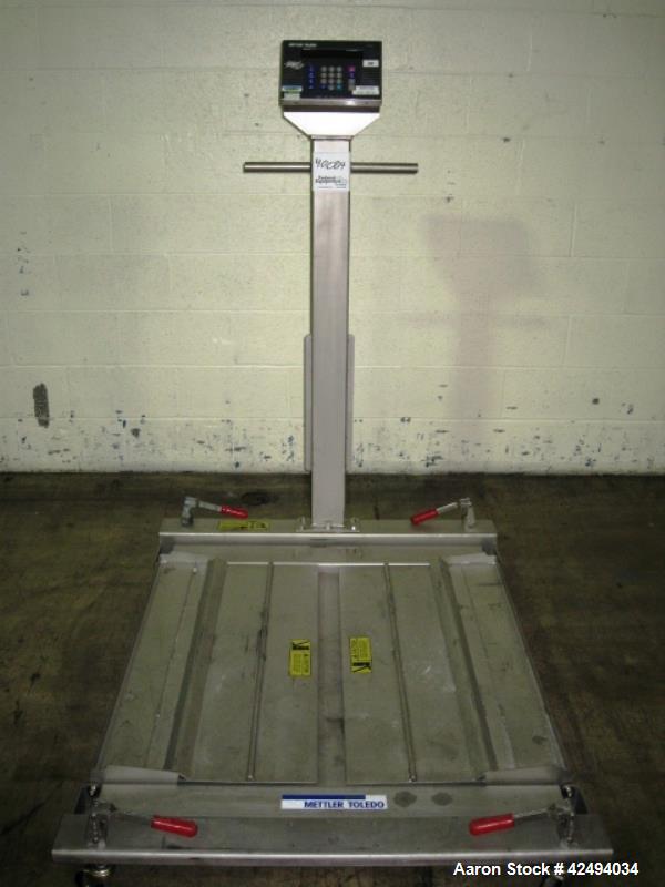 Used Mettler-Toledo Floor Scale, Model PUMA, 1000 kg x 0.01 capacity, 36" x 36" platform, with ramps and wheels, 120V, XP, serial # 5300921-5FD.  NOTE: PRICE INCLUDES A 15% BUYERS PREMIUM.