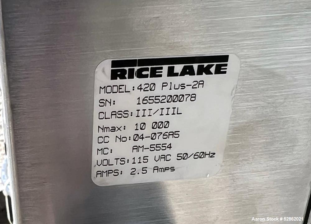 Used- Rice Lake 30" x 30" Class III Floor Scale, Model 2.5X2.5HP-2K. 2000lb capacity, Class III. Serial# C44367. Includes Ri...