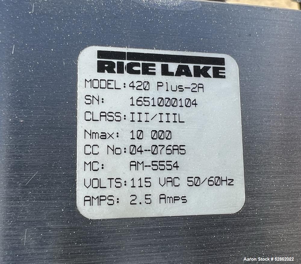 Used- Rice Lake 30" x 30" Class III Floor Scale, Model 2.5X2.5HP-2K. 2000lb capacity, Class III. Serial# C47370. Includes Ri...