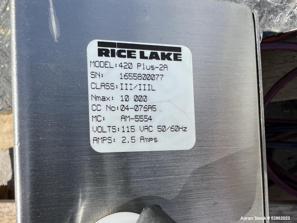 Used- Rice Lake 30" x 30" Class III Floor Scale, Model 2.5X2.5HP-2K. 2000lb capacity, Class III. Serial# C47374. Includes Ri...