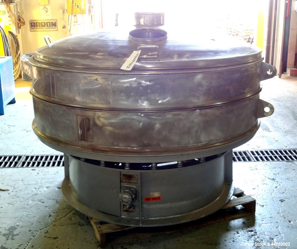 Used- Sweco Screener, Model US72108, 316 Stainless Steel. Consisting of: (1) 72” Diameter deck, (1) top cover. Driven by a 5...