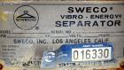 Used Sweco Screener, Model US72108, 316 Stainless Steel. Consisting of: (1) 72” Diameter deck, (1) top cover. Driven by a 5hp, 3/60/230/460 volt, 1200 rpm motor. Mounted on a carbon steel base. Missi...