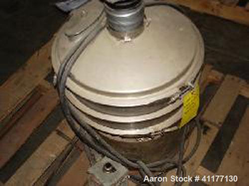 Used Sweco 18" diameter stainless steel circular sifter. Single deck dual separation with cover.