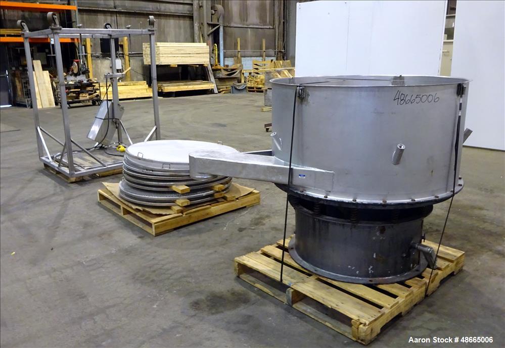 Used Circular Sieve, Approximate 48" diameter, 304 Stainless Steel.