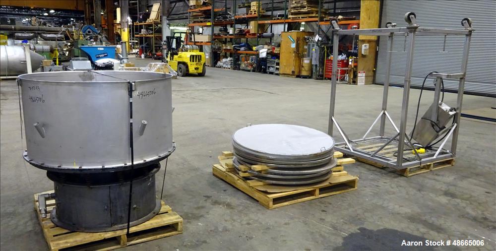Used Circular Sieve, Approximate 48" diameter, 304 Stainless Steel.
