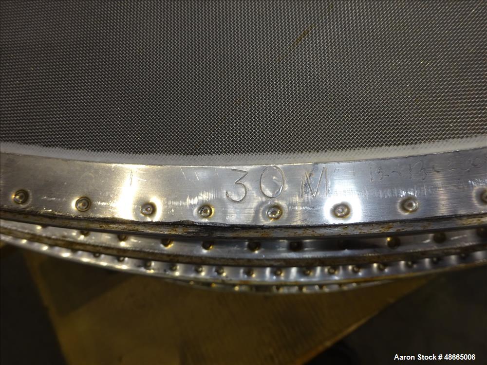Used Circular Sieve, Approximate 48" diameter, 304 Stainless Steel.