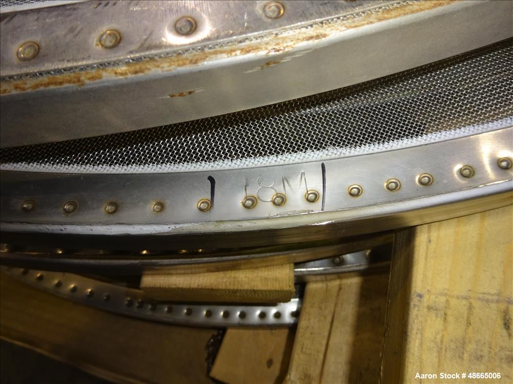 Used Circular Sieve, Approximate 48" diameter, 304 Stainless Steel.