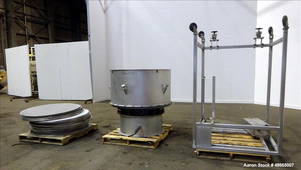 Used Circular Sieve, Approximate 48" diameter, 304 Stainless Steel.