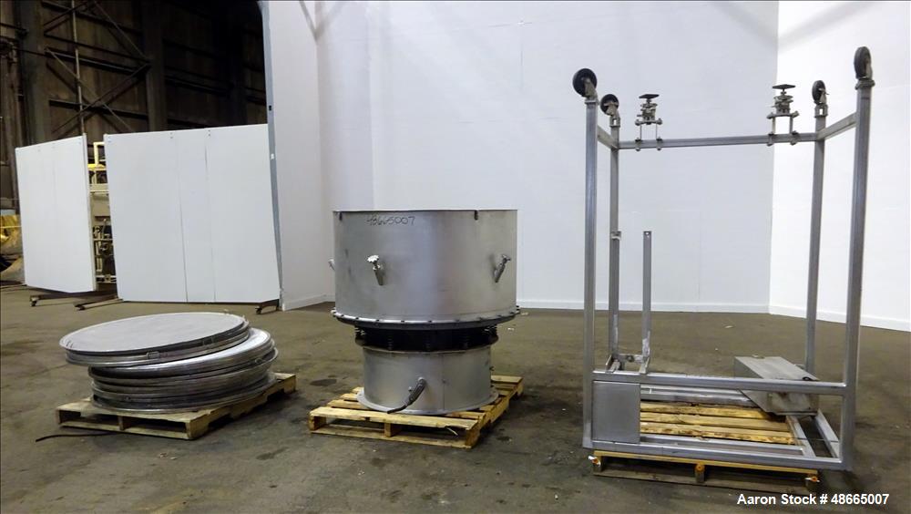 Used- Circular Sieve, Approximate 48" diameter, 304 Stainless Steel.