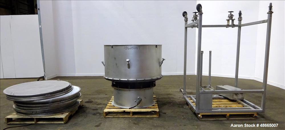Used Circular Sieve, Approximate 48" diameter, 304 Stainless Steel.