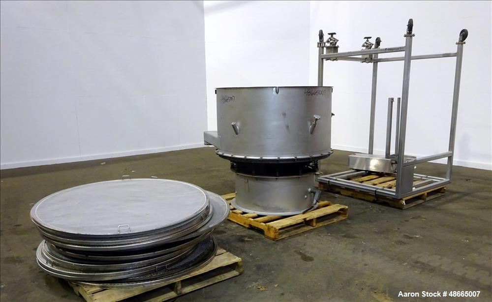 Used- Circular Sieve, Approximate 48" diameter, 304 Stainless Steel.