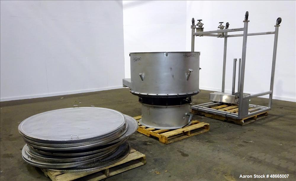 Used Circular Sieve, Approximate 48" diameter, 304 Stainless Steel.