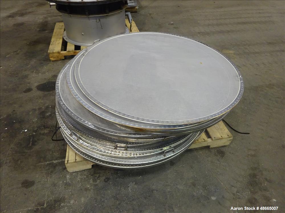 Used Circular Sieve, Approximate 48" diameter, 304 Stainless Steel.