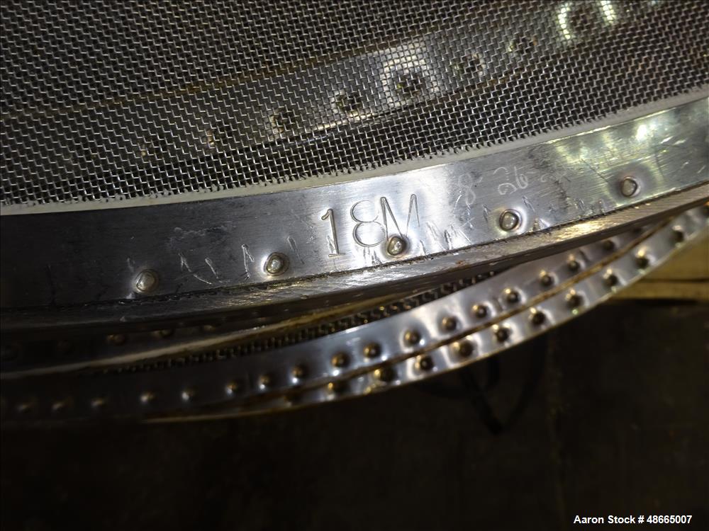 Used Circular Sieve, Approximate 48" diameter, 304 Stainless Steel.