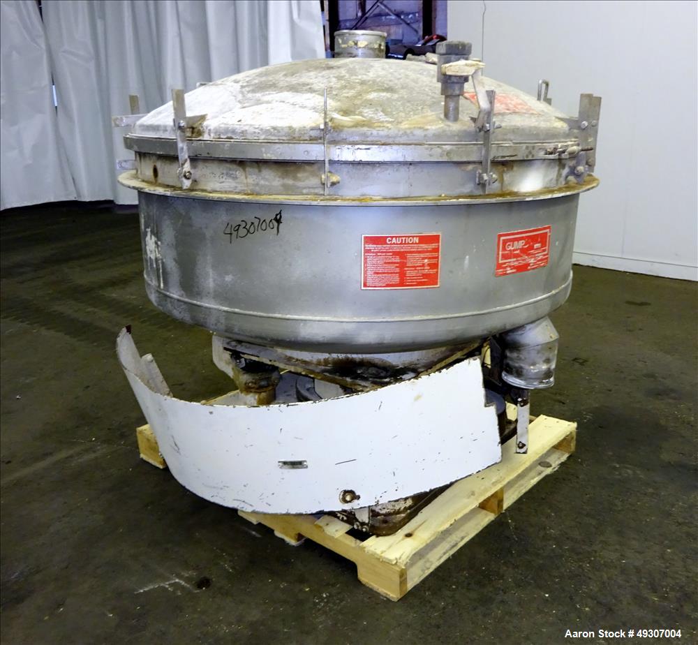 Used Gump Pneumatic Inline Screener, Model CP-43, 304 Stainless Steel.