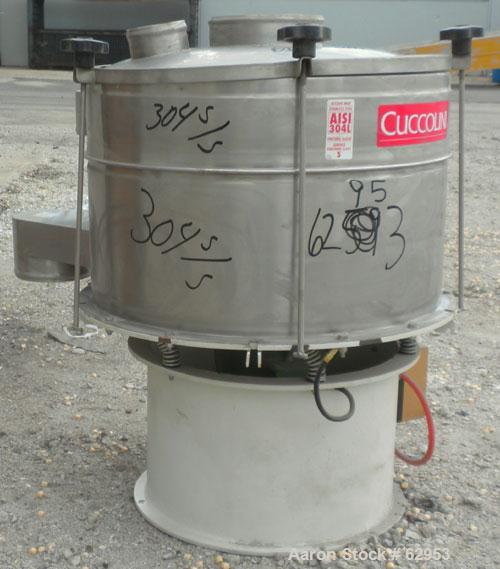 Unused- Cuccolini Vibrating Sifter, Model VPA600 2X, 304 Stainless Steel. Approximate 24" diameter (600 mm), single deck, 2 separation, with top cover. Driven by a .75/.90 KW, 3/50-60/220/380 Volt, 1...