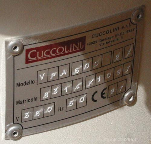 Unused- Cuccolini Vibrating Sifter, Model VPA600 2X, 304 Stainless Steel. Approximate 24" diameter (600 mm), single deck, 2 separation, with top cover. Driven by a .75/.90 KW, 3/50-60/220/380 Volt, 1...