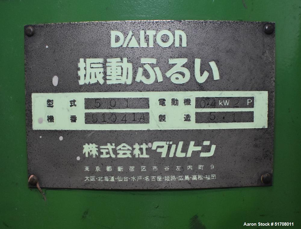 Usado- Dalton Circular Vibratory Screener, Modelo 501, 304 Acero Inoxidable. Diámetro aproximado de 20'. Cubierta única, 2 s...