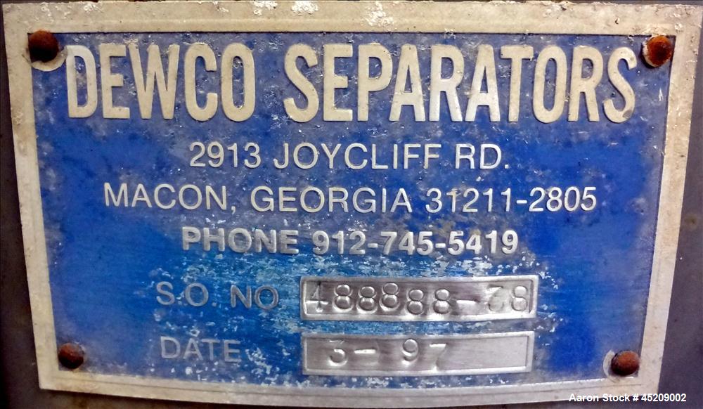 Used Stainless Steel Rebuilt Dewco Screener